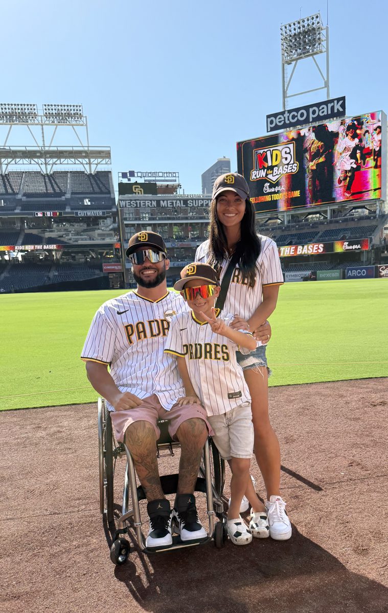 Ricky and his family at a San Diego Padres game