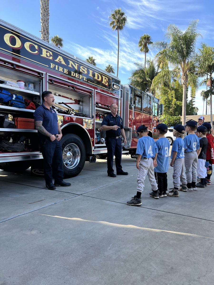 Local kids with the Oceanside Fire Department